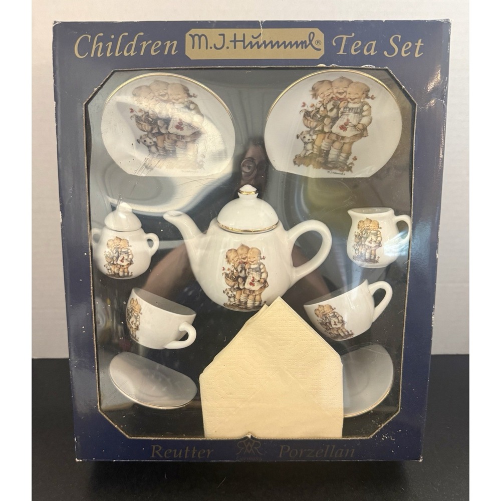 M.J. Hummel Children Tea Set, Reutter Porzellan, Made in Germany, NIB Vintage